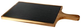 Horecano - Дървена дъска за презентация с дръжка и каменна плоча 25х45х1.5см (плоча-20х30см) (SLWD-PD-RE-4525)