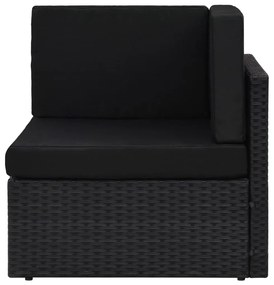 49501 vidaXL Модулен ъглов диван, полиратан, черен