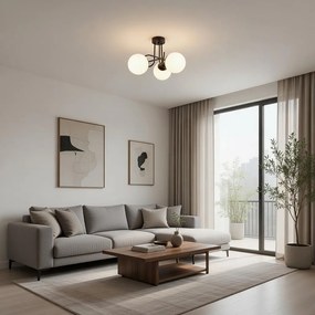 Плафон МОНА, черен/бял, 3хE27