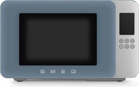 Микровълнова фурна с грил 4в1 SMEG Collezione MOC01SBMEU, 1900W, 29 л, 18 програми, Плавно затваряне, Звуков сигнал, LCD, Син