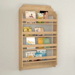 Стенна библиотека Montessori TopMebel от меламин в цвят сапфирен дъб 80x15x132cm