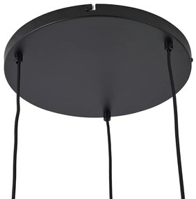 Хотелски шик висяща лампа черна със златно и зелено стъкло 3-лампи - Zuzanna