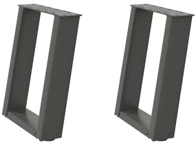 4012762 vidaXL Крака за масичка за кафе, U-образни, 2 бр., антрацит, 38 x (42-43) см, стомана