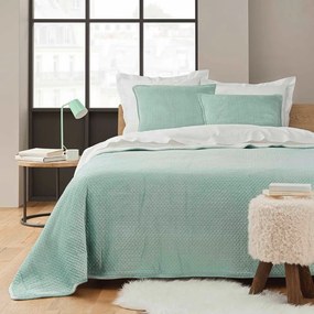 Зелен капитониран комплект шалте и калъфка за възглавница от шерпа 240x220 cm Mylene – douceur d'intérieur