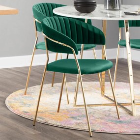 Кухненски стол Byron-Тъмно Зелено (4) парчета