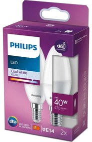 К-кт 2x LED Крушка Philips B35 E14/5W/230V 4000K