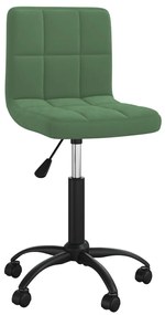 334359 vidaXL Въртящ се офис стол, тъмнозелен, кадифе