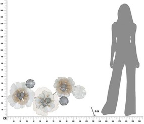 Метална декорация за стена , 119 x 60 cm Flowery - Mauro Ferretti