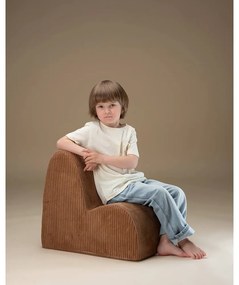 Кафяв детски стол от рипсено кадифе Cloud – Wigiwama