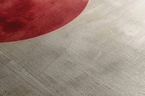 Картина на платно – Japandi червена луна