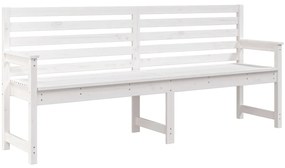 824075 vidaXL Градинска пейка, бяла, 203,5x48x91,5 см, борово дърво масив