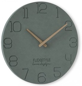 Стилен кръгъл часовник за стена в сиво, 30 см