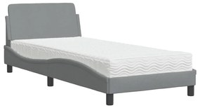 3208284 vidaXL Легло с матрак, светлосиво, 80x200 см, плат