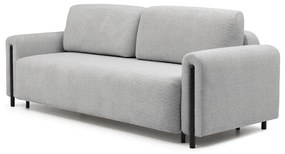 Светлосив сгъваем/с място за съхранение диван от прежда с примки от букле 244 cm Arcadova – ELTAP