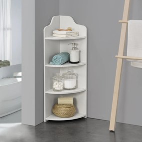 Corner Shelf Bjurholm with 4 Shelves 90x28x28cm White