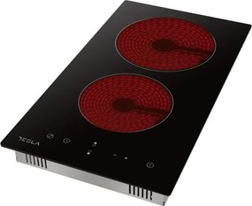 Стъклокерамичен плот за вграждане Tesla HV3201MB, 3300W, 9 степени, Таймер, Индикатор за гореща повърхност, Защита от деца, Черен