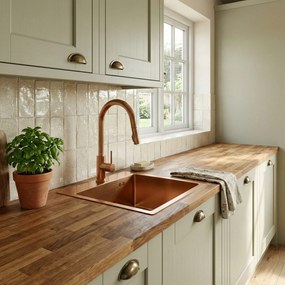 Стоманена мивка Leo 40 BRUSH COPPER