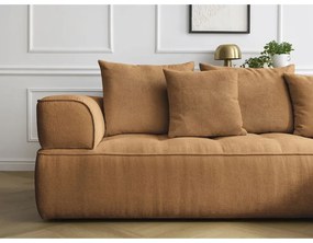 Шенилов ъглов диван в цвят горчица (ляв ъгъл/L форма) Whesley – Bobochic Paris