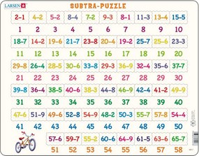 Larsen - Пъзел: Образователен – Математически, Изваждане – 81 части, голям