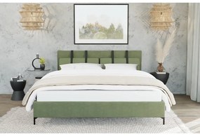 Зелено двойно тапицирано легло с включена подматрачна рамка 160x200 cm Tulsa – Ropez