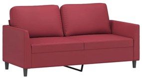 359336 vidaXL 2-местен диван, Виненочервен, 140 см, изкуствена кожа