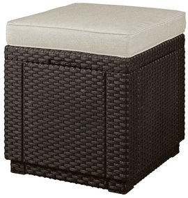 Тъмнокафява градинска табуретка Cube – Keter