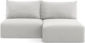 Светлосив кадифен сгъваем/с място за съхранение ъглов диван (десен ъгъл) Kalena – Makamii