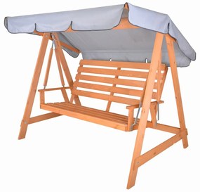 Сива дървена градинска люлка Sylva - Rojaplast