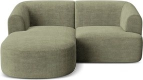 Зелен ъглов диван от рипсено кадифе (ляв ъгъл) Campi – Cosmopolitan Design