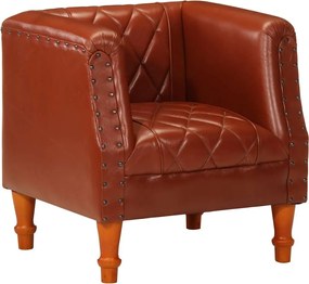 286616 vidaXL Фотьойл, кафяв, естествена козя кожа