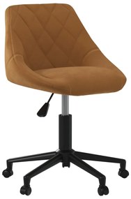 3089030 vidaXL Въртящ се трапезен стол, кафяв, кадифе
