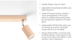 Дървена светлина за таван Ludwik - Sollux