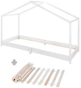 Бяло детско легло тип къща 90x200 cm Montessori – Roba