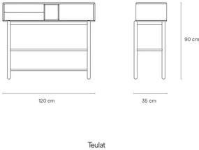 Тъмно сива конзолна маса 35x120 cm Corvo - Teulat