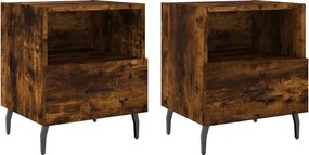 827479 vidaXL Нощни шкафчета 2 бр опушен дъб 40x35x47,5 см инженерно дърво