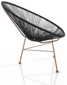 Черен фотьойл, подходящ за употреба на открито Numana - Tomasucci