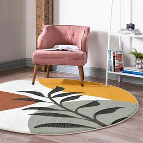 Кръгъл килим подходящ за пране и за прахосмукачки роботи ø 120 cm Comfort – Mila Home