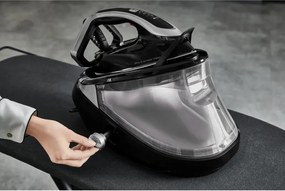 Парогенератор Tefal Pro Express Vision GV9821E0, 3000 W, 9 bar, 1.2 л, 800 g/min, Smart Steam, Система против капене и варовик, Вертикално гладене, Черен/сив