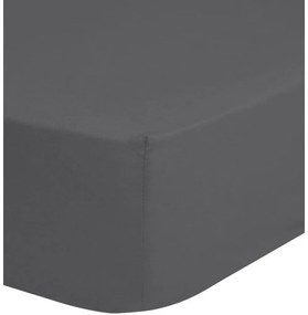 Сив чаршаф от еластичен памучен сатен , 90 x 200 cm - HIP