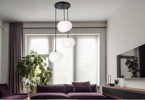 Черно-бяло висящо осветително тяло ø 42 cm Stones – Candellux Lighting