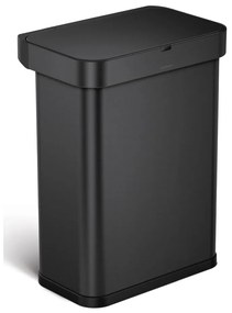 Матово черно безконтактно стоманено кошче за отпадъци 58 л - simplehuman