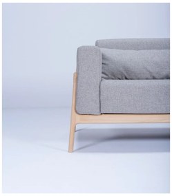 Сив диван с масивна дъбова конструкция , 210 см Fawn - Gazzda