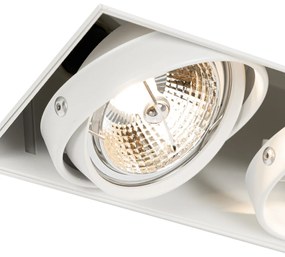 Комплект от 6 вградени спота бели GU10 50mm 2-Light Trimless - Oneon