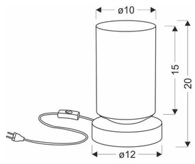 Черна настолна лампа със стъклен абажур (височина 20 cm) Aspra - Candellux Lighting