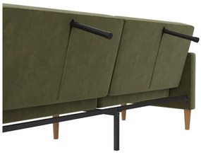 Зелен кадифен разтегателен диван 207 cm Lilly – Støraa