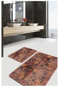 Кафяви кадифени килими за баня в комплект от 2 бр. 60x100 cm – Mila Home