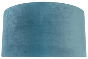 Кадифен абажур син 50/50/25 със златист интериор