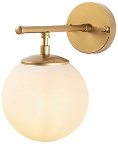 Бяла и златиста стенна лампа Roe – Opviq lights