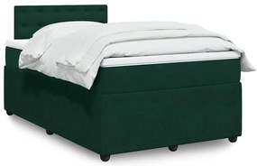 3290025 vidaXL Боксспринг легло с матрак, тъмнозелено, 120x200 см, кадифе
