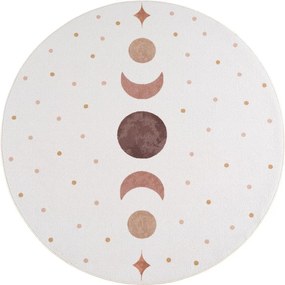 Кремав детски килим подходящ за пране ø120 cm Coco 1136 – Ayyildiz Carpets